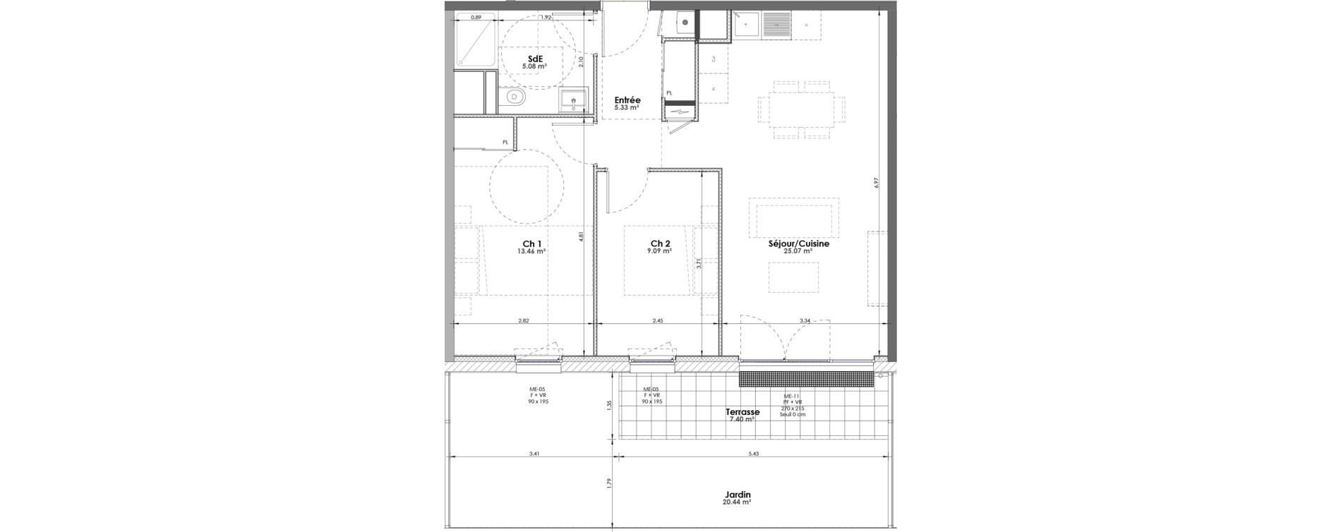 Appartement T3 de 58,03 m2 &agrave; Rouen Saint-nicaise