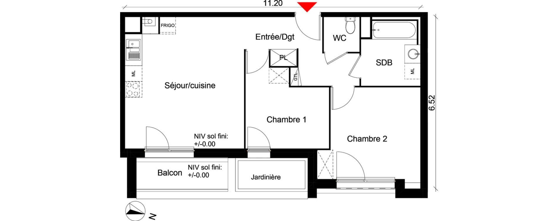 Appartement T3 de 58,30 m2 &agrave; Rouen Grammont