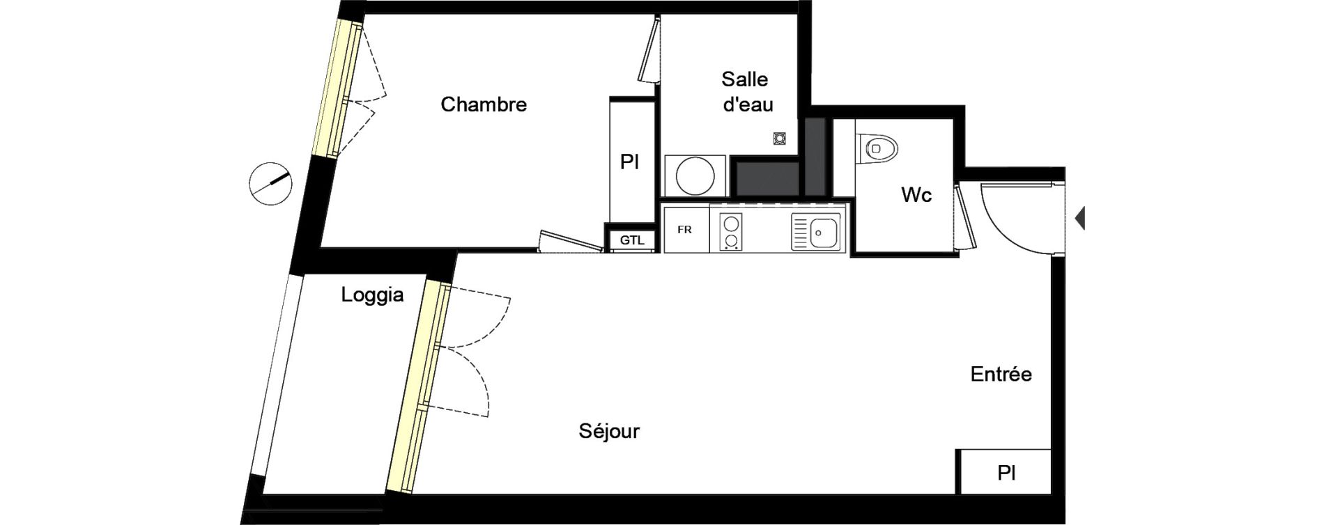 Appartement T2 de 47,89 m2 &agrave; Rouen Saint sever - orleans