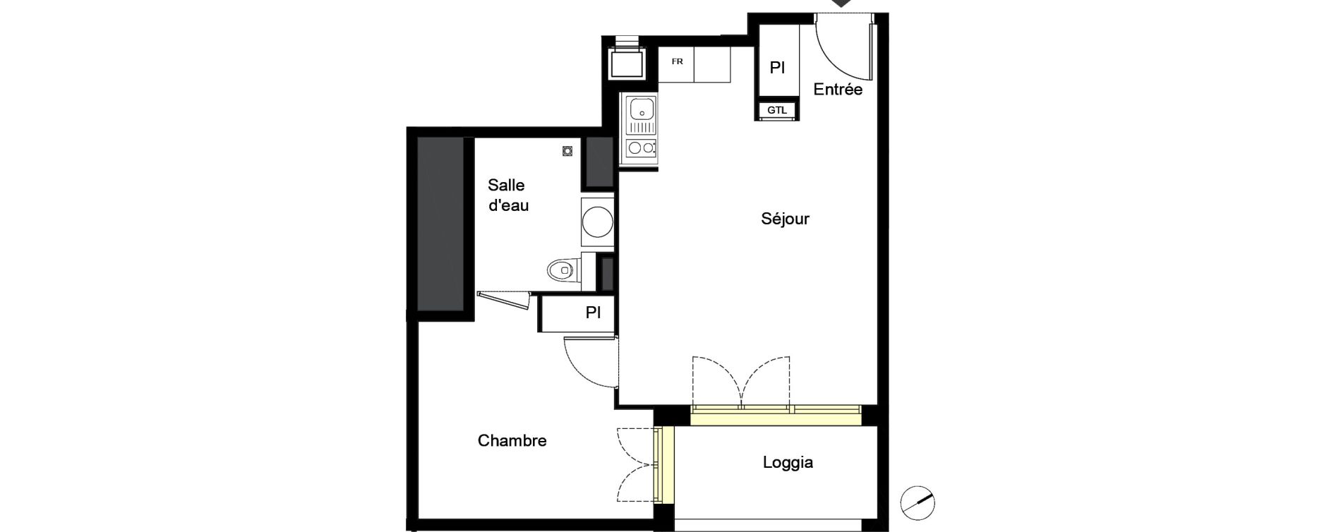 Appartement T2 de 43,26 m2 &agrave; Rouen Saint sever - orleans