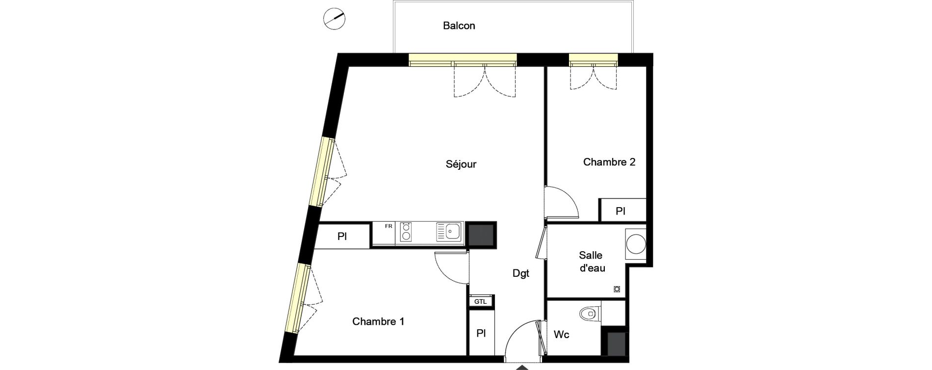 Appartement T3 de 60,50 m2 &agrave; Rouen Saint sever - orleans