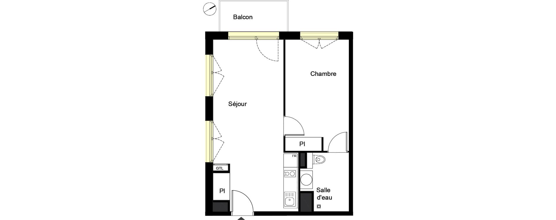Appartement T2 de 42,99 m2 &agrave; Rouen Saint sever - orleans