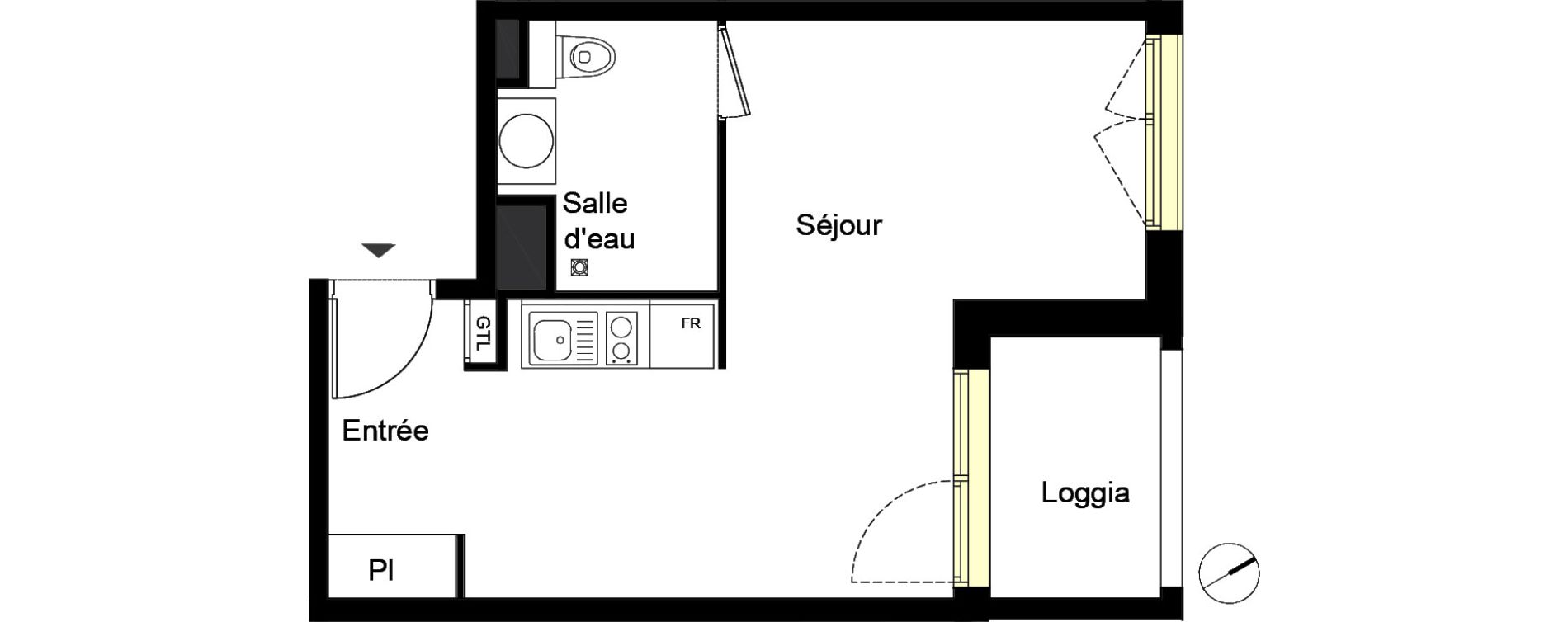 Studio de 30,81 m2 &agrave; Rouen Saint sever - orleans