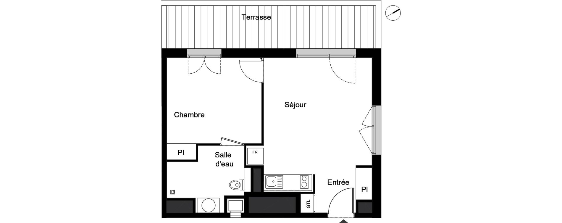 Appartement T2 de 39,60 m2 &agrave; Rouen Saint sever - orleans
