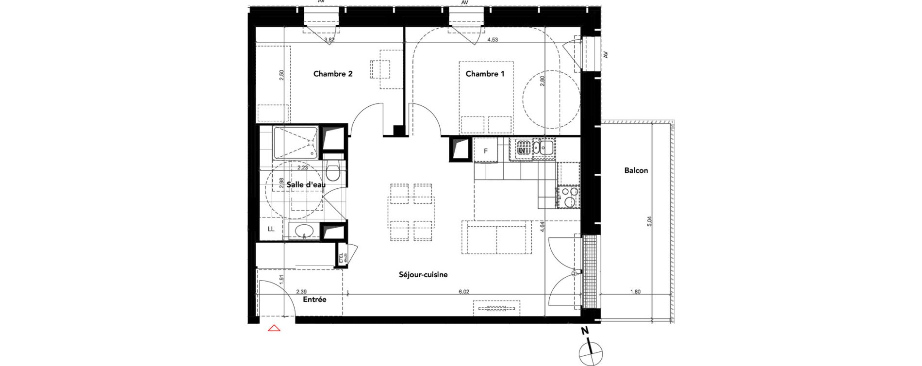 Appartement T3 de 60,24 m2 &agrave; Rouen Luciline