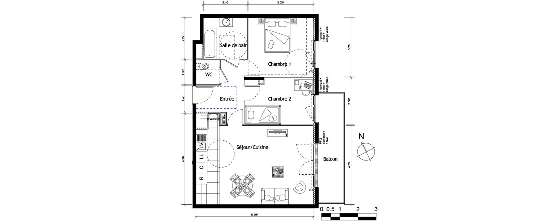 Appartement T3 de 62,50 m2 &agrave; Rouen Pasteur