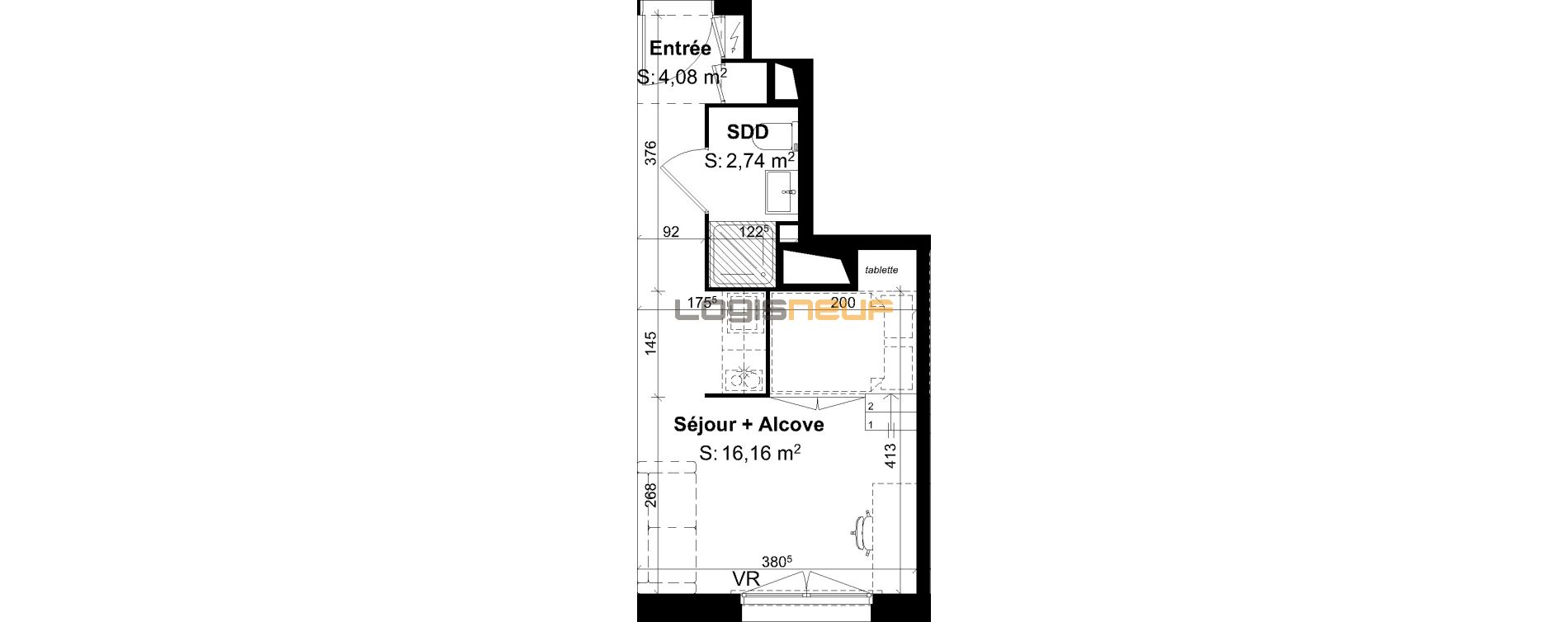 Vente appartement T1 de 23 m² à Rouen, résidence « Reverso Mathilde » n°199