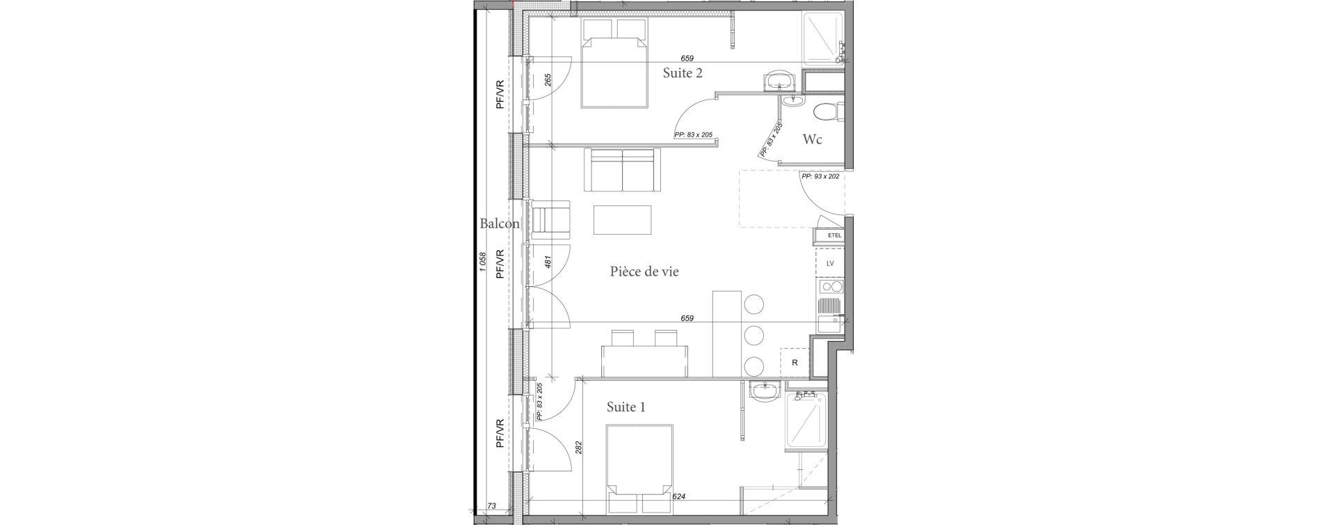 Appartement T3 de 65,00 m2 &agrave; Rouen Grieu - vallon suisse - st hilaire