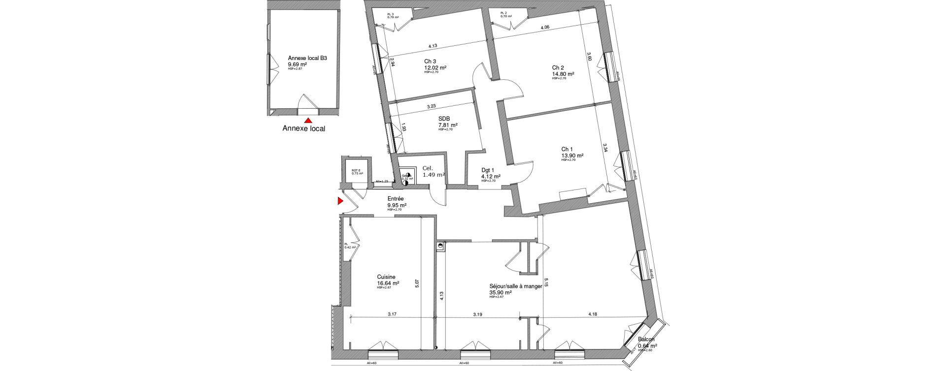 Appartement T4 de 129,41 m2 à Rouen Saint marc - croix-de-pierre - st nicaise