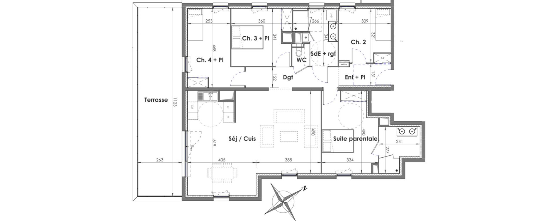 Appartement T5 de 117,58 m2 &agrave; Rouen Pasteur