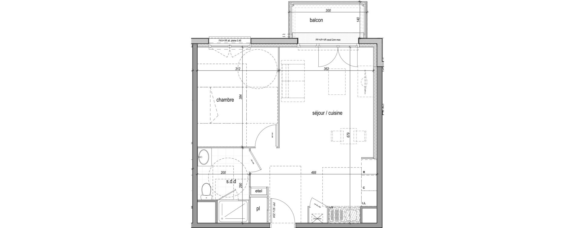 Appartement T2 de 44,43 m2 &agrave; Saint-Aubin-L&egrave;s-Elbeuf Centre