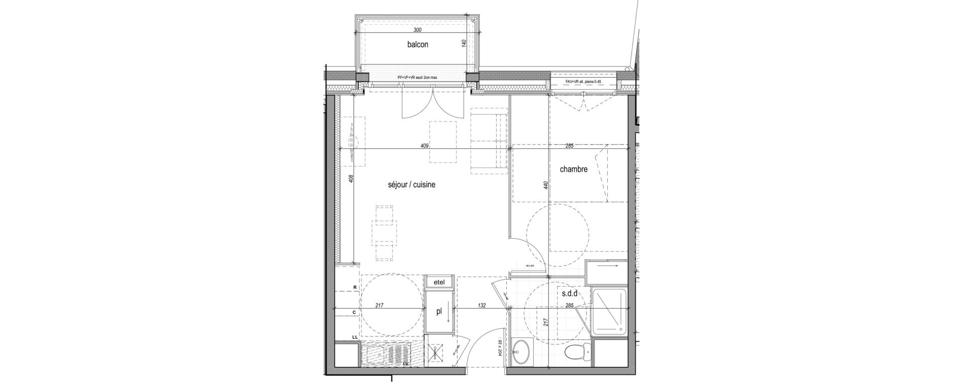 Appartement T2 de 45,00 m2 &agrave; Saint-Aubin-L&egrave;s-Elbeuf Centre