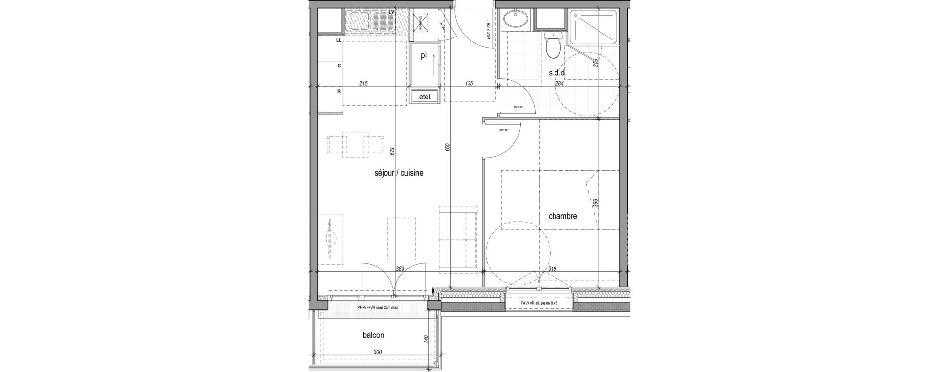 Appartement T2 de 45,68 m2 &agrave; Saint-Aubin-L&egrave;s-Elbeuf Centre