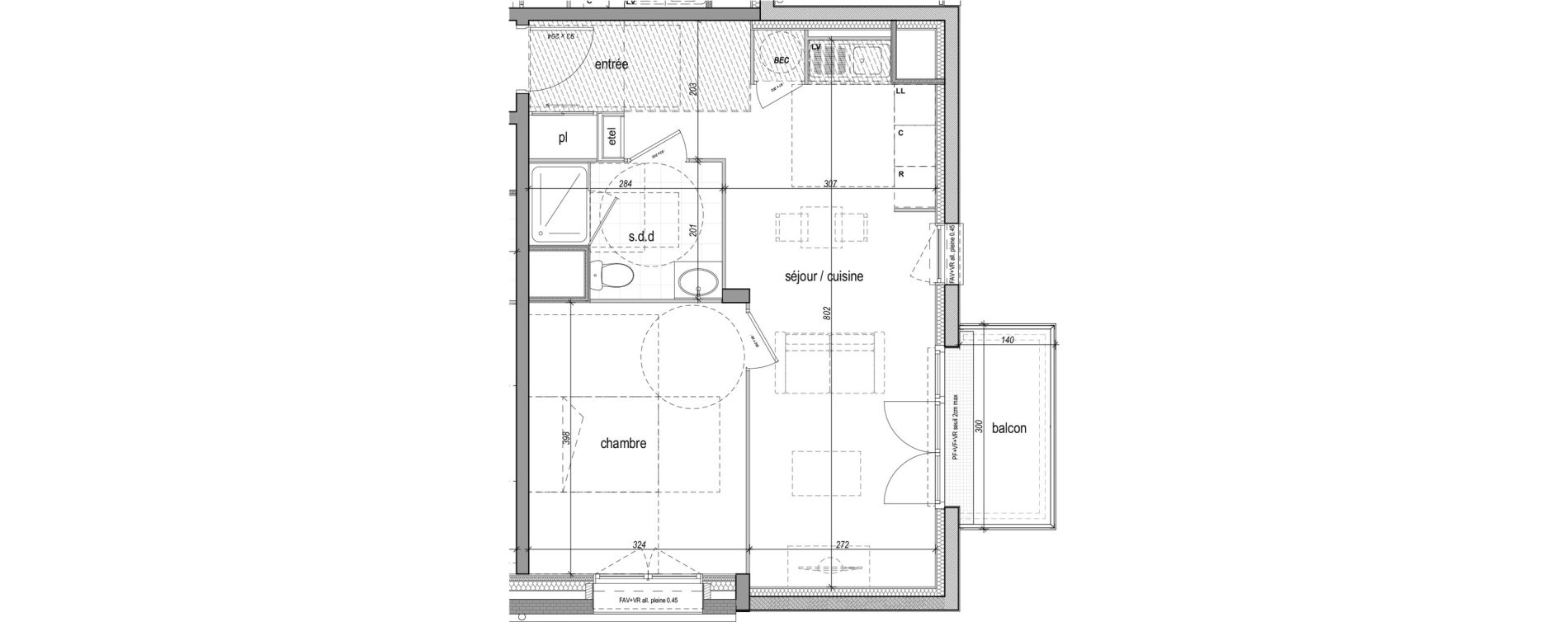 Appartement T2 de 46,03 m2 &agrave; Saint-Aubin-L&egrave;s-Elbeuf Centre