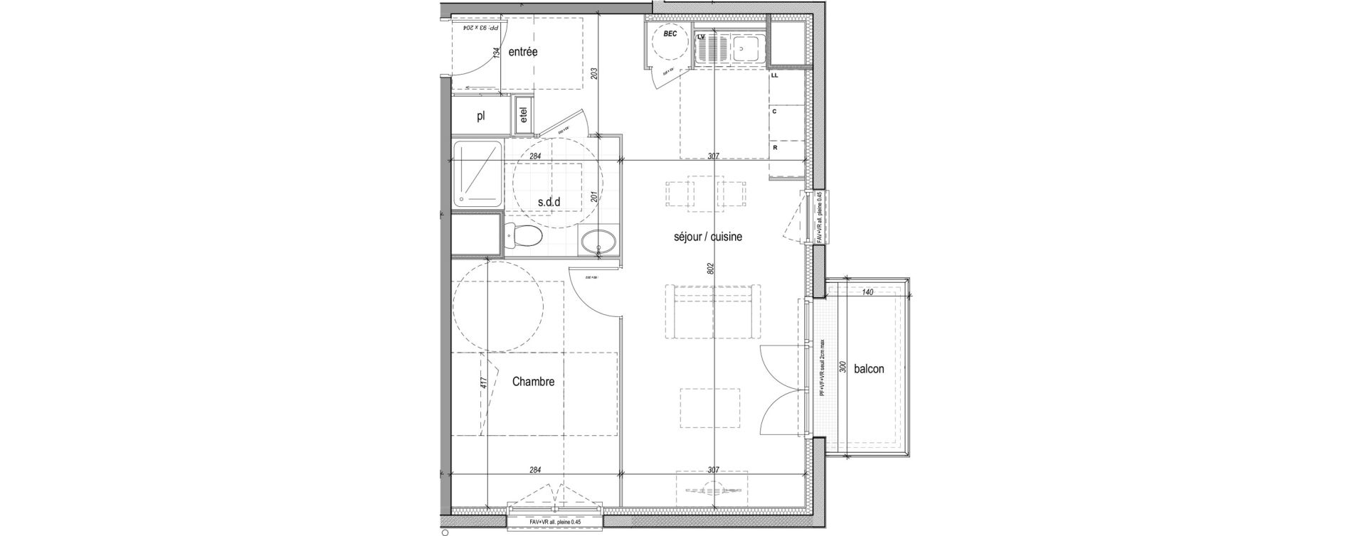 Appartement T2 de 46,70 m2 &agrave; Saint-Aubin-L&egrave;s-Elbeuf Centre