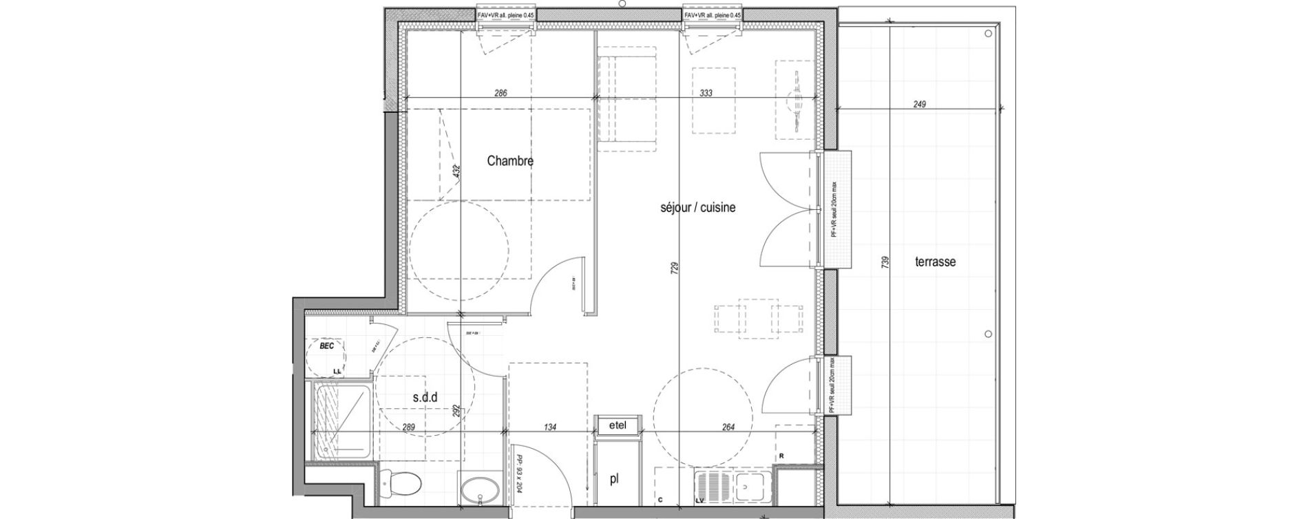 Appartement T2 de 47,72 m2 &agrave; Saint-Aubin-L&egrave;s-Elbeuf Centre