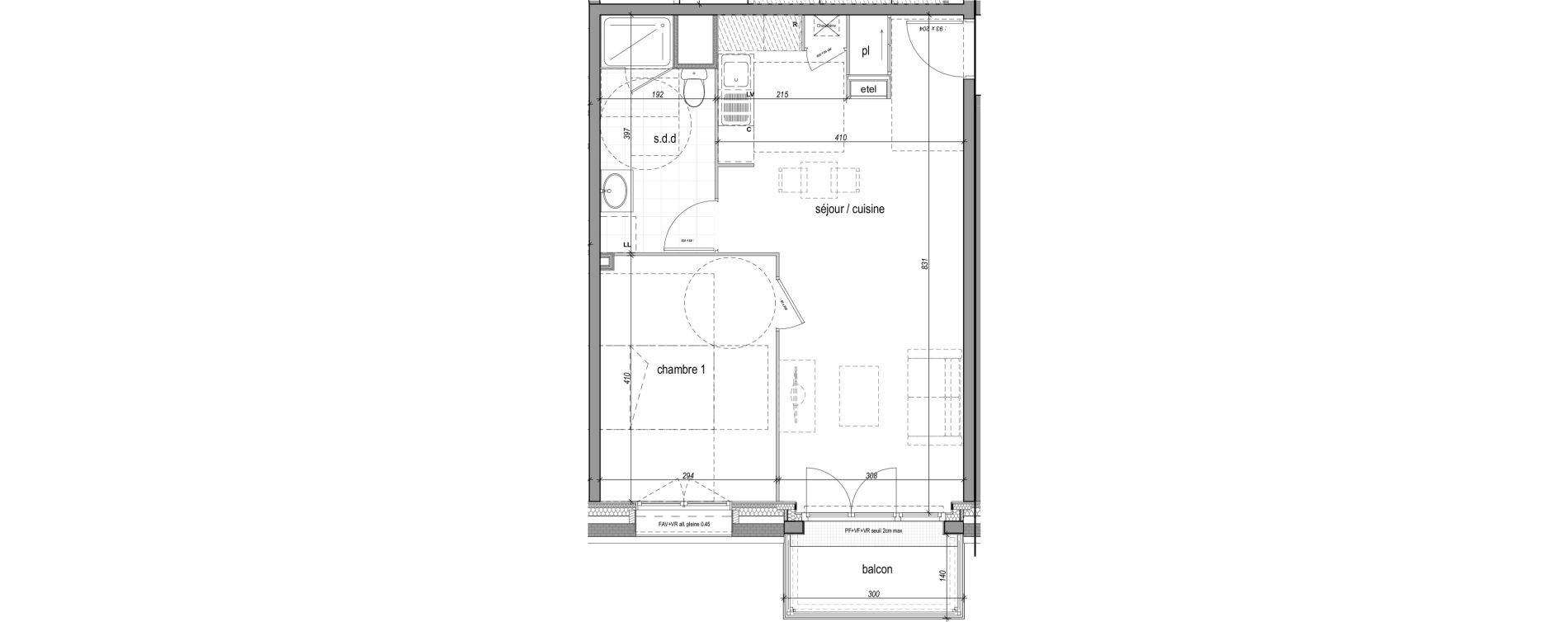 Appartement T2 de 48,09 m2 &agrave; Saint-Aubin-L&egrave;s-Elbeuf Centre