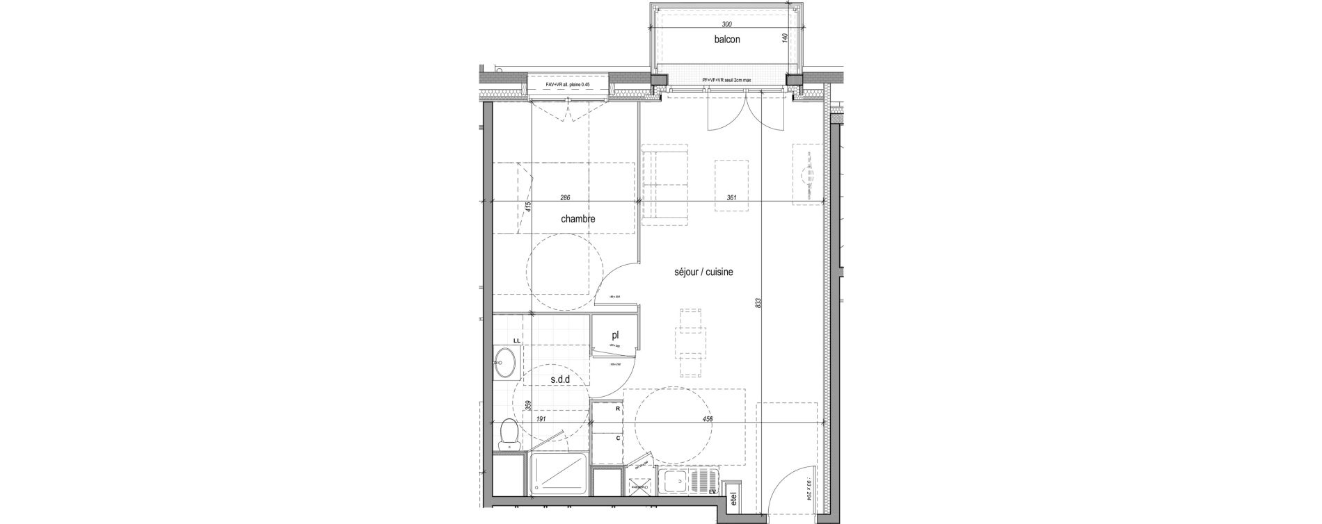 Appartement T2 de 49,88 m2 &agrave; Saint-Aubin-L&egrave;s-Elbeuf Centre
