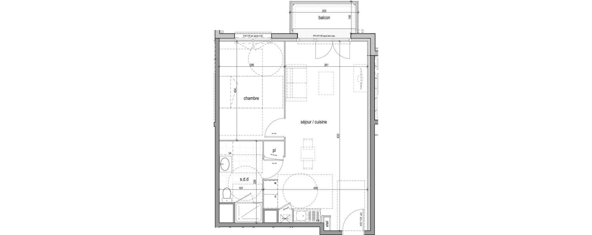 Appartement T2 de 50,76 m2 &agrave; Saint-Aubin-L&egrave;s-Elbeuf Centre