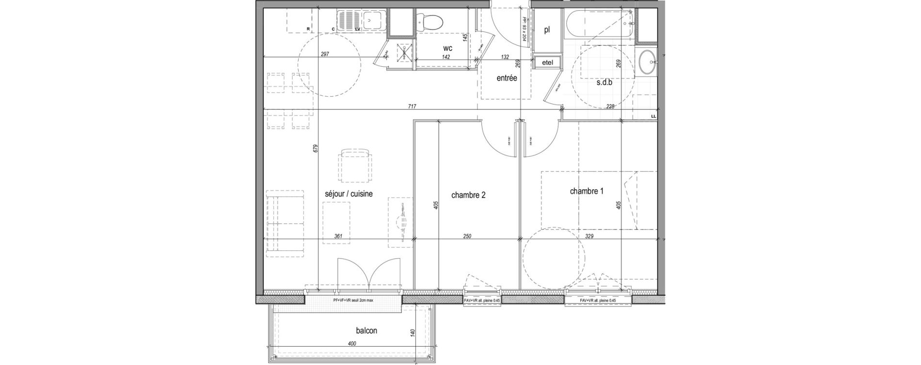 Appartement T3 de 62,06 m2 &agrave; Saint-Aubin-L&egrave;s-Elbeuf Centre