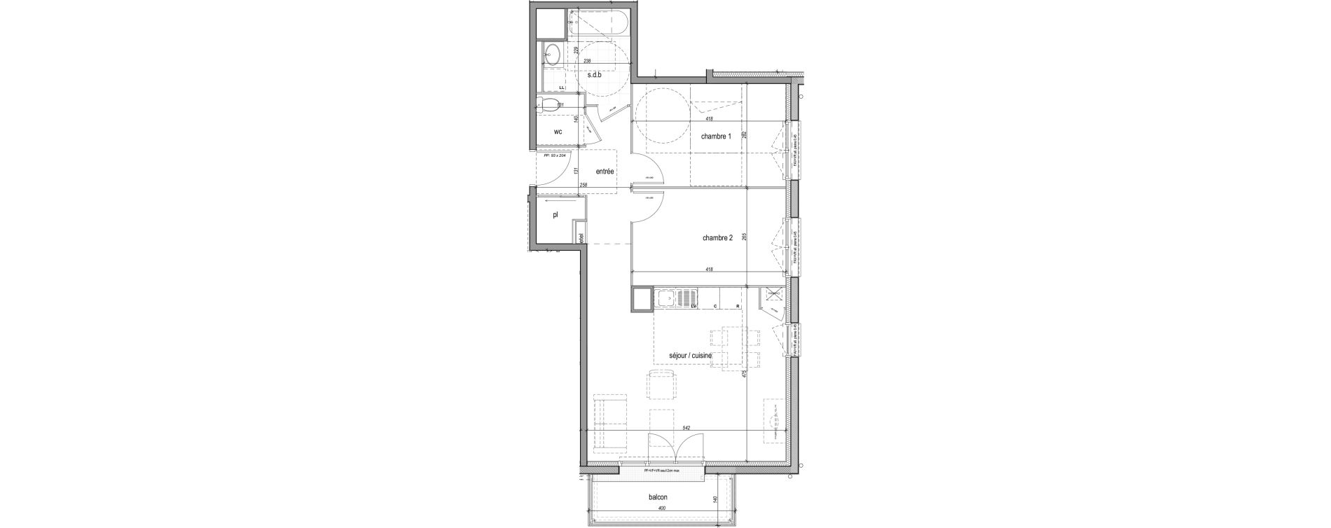 Appartement T3 de 64,46 m2 &agrave; Saint-Aubin-L&egrave;s-Elbeuf Centre