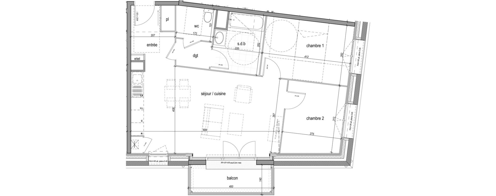 Appartement T3 de 64,99 m2 &agrave; Saint-Aubin-L&egrave;s-Elbeuf Centre