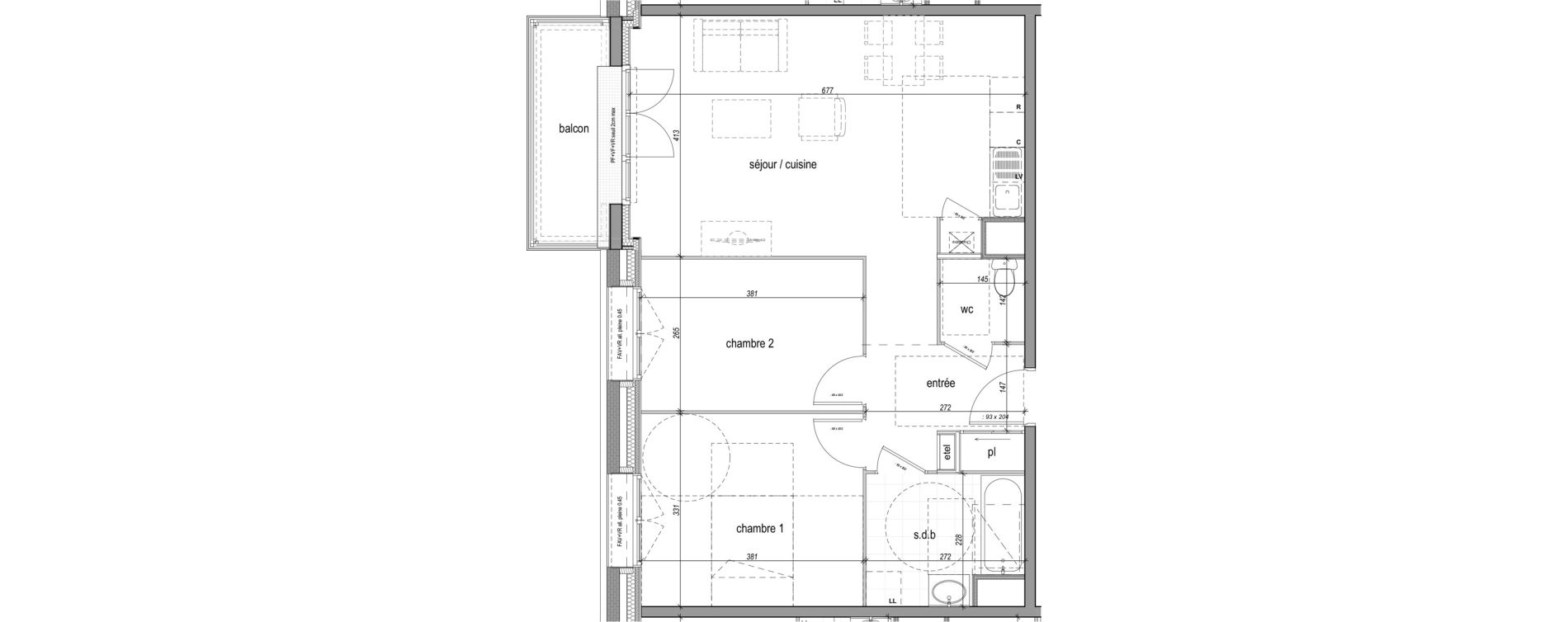 Appartement T3 de 65,23 m2 &agrave; Saint-Aubin-L&egrave;s-Elbeuf Centre