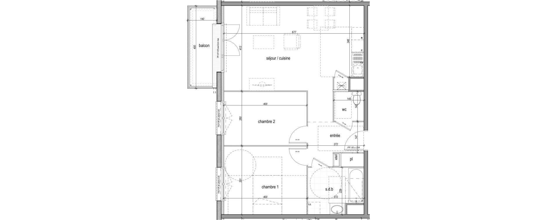 Appartement T3 de 66,29 m2 &agrave; Saint-Aubin-L&egrave;s-Elbeuf Centre