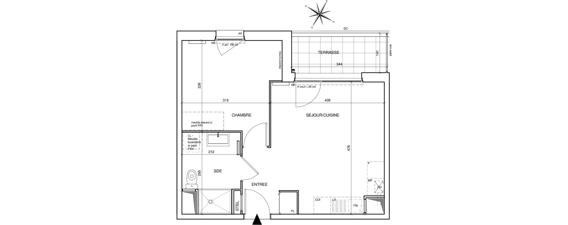 Appartement T2 de 38,28 m2 &agrave; Saint-Aubin-L&egrave;s-Elbeuf Centre