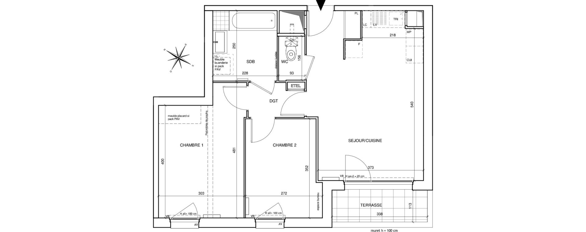 Appartement T3 de 54,85 m2 &agrave; Saint-Aubin-L&egrave;s-Elbeuf Centre