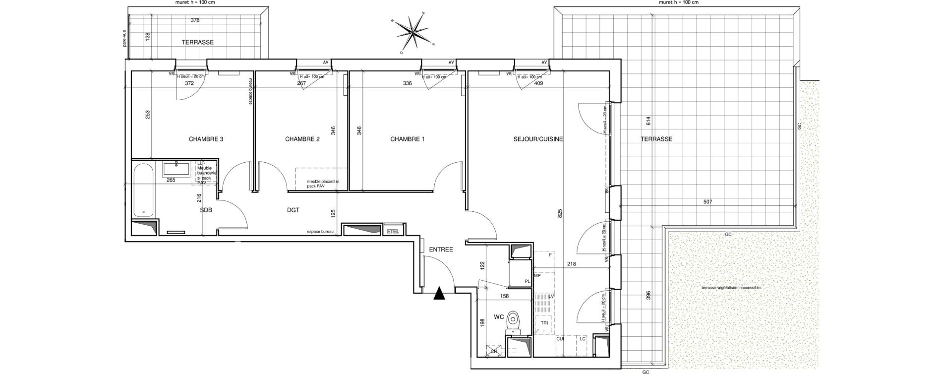 Appartement T4 de 77,98 m2 &agrave; Saint-Aubin-L&egrave;s-Elbeuf Centre