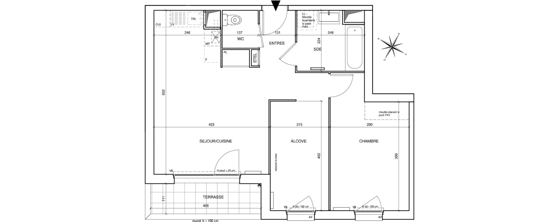 Appartement T2 de 55,34 m2 &agrave; Saint-Aubin-L&egrave;s-Elbeuf Centre