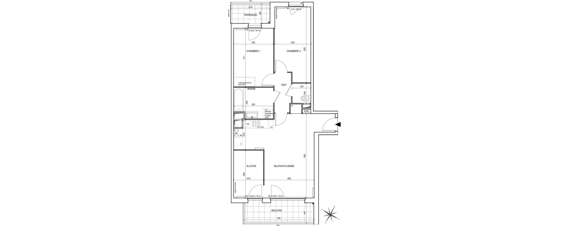 Appartement T3 de 69,64 m2 &agrave; Saint-Aubin-L&egrave;s-Elbeuf Centre