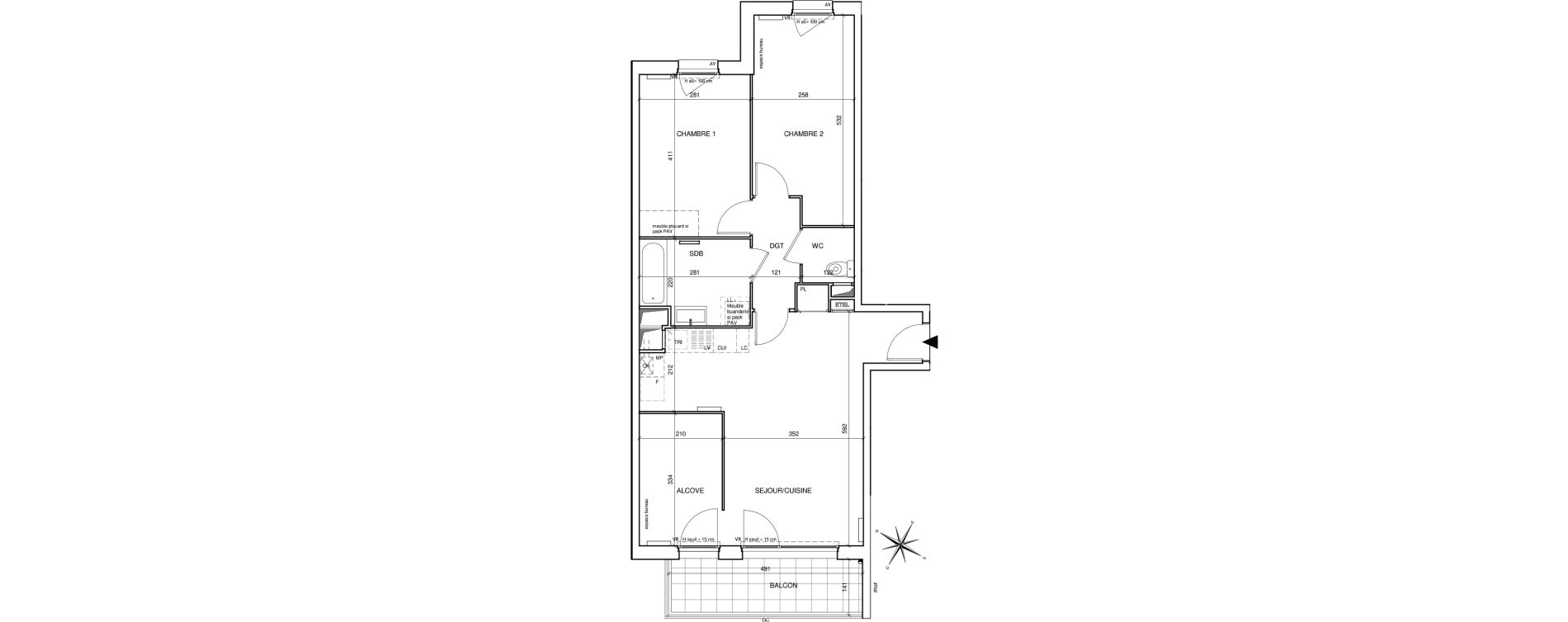 Appartement T3 de 69,66 m2 &agrave; Saint-Aubin-L&egrave;s-Elbeuf Centre