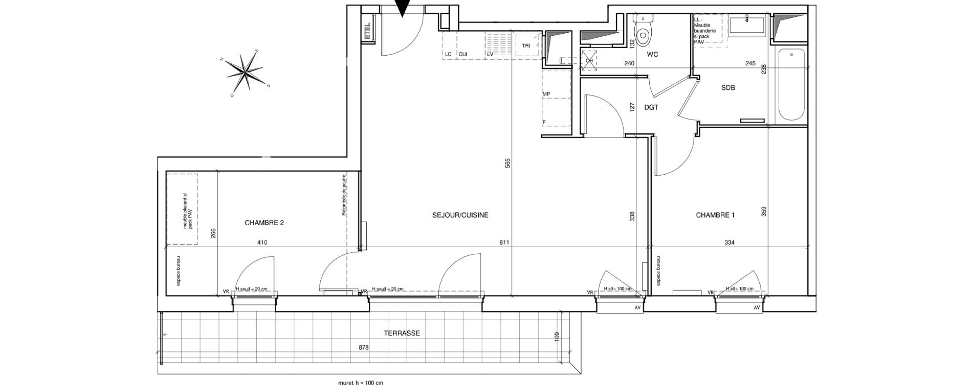 Appartement T3 de 63,94 m2 &agrave; Saint-Aubin-L&egrave;s-Elbeuf Centre