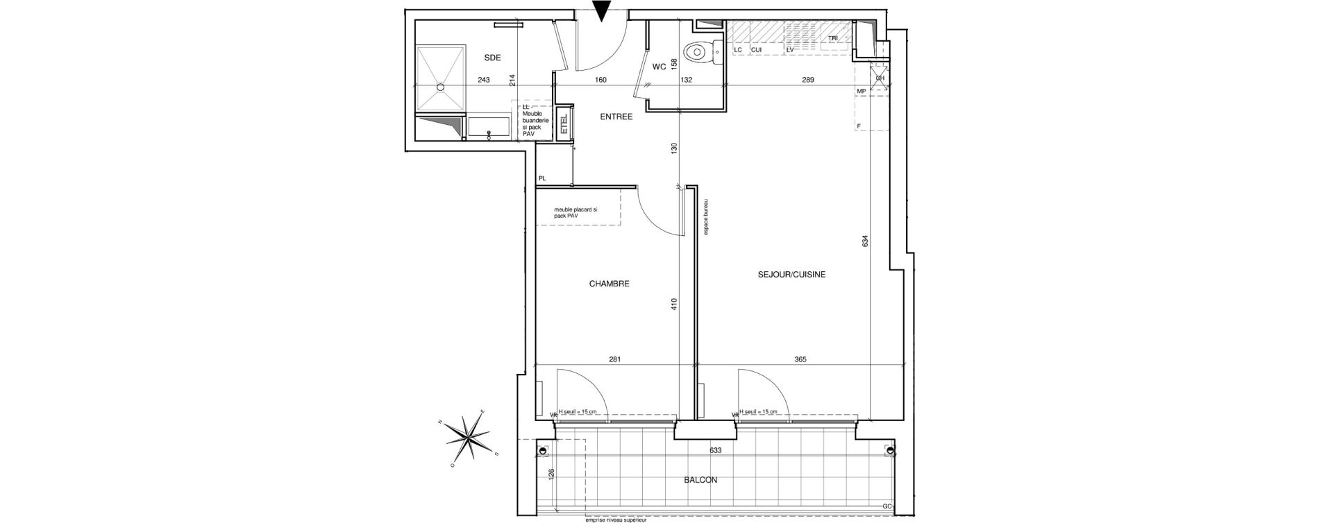 Appartement T2 de 47,54 m2 &agrave; Saint-Aubin-L&egrave;s-Elbeuf Centre