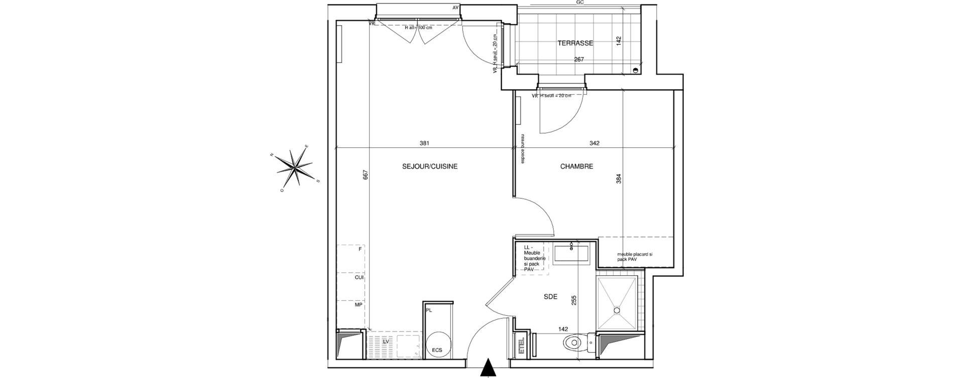 Appartement T2 de 44,67 m2 &agrave; Saint-Aubin-L&egrave;s-Elbeuf Centre