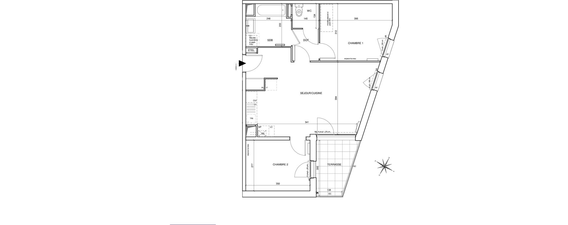 Appartement T3 de 59,14 m2 &agrave; Saint-Aubin-L&egrave;s-Elbeuf Centre