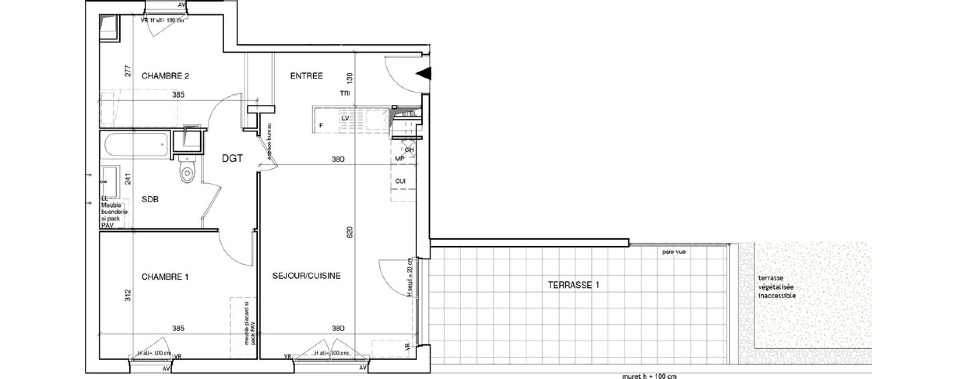 Appartement T3 de 58,00 m2 &agrave; Saint-Aubin-L&egrave;s-Elbeuf Centre
