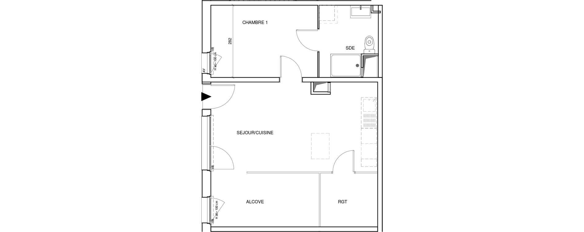 Appartement T2 de 53,77 m2 &agrave; Saint-Aubin-L&egrave;s-Elbeuf Centre
