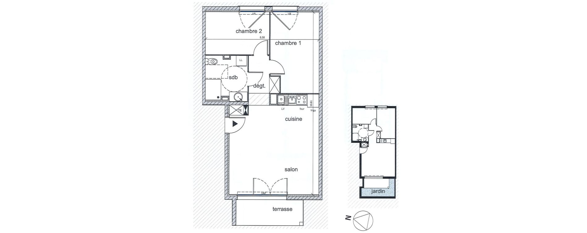 Appartement T3 de 60,71 m2 &agrave; Saint-Aubin-L&egrave;s-Elbeuf Centre