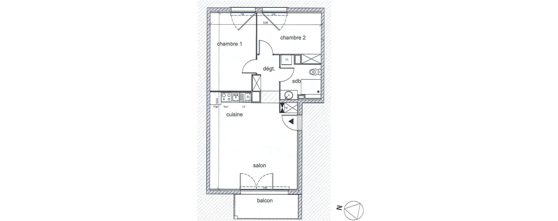 Appartement T3 de 61,13 m2 &agrave; Saint-Aubin-L&egrave;s-Elbeuf Centre
