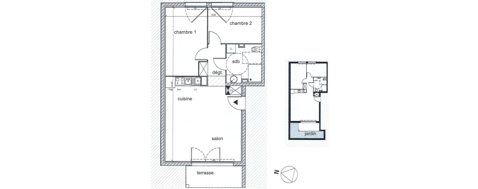 Appartement T3 de 60,73 m2 &agrave; Saint-Aubin-L&egrave;s-Elbeuf Centre