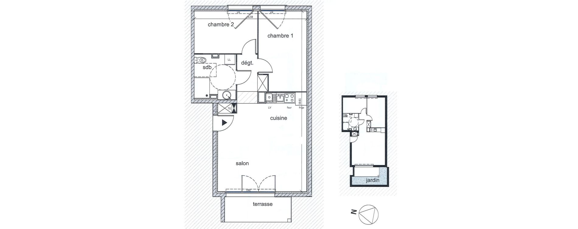 Appartement T3 de 60,72 m2 &agrave; Saint-Aubin-L&egrave;s-Elbeuf Centre