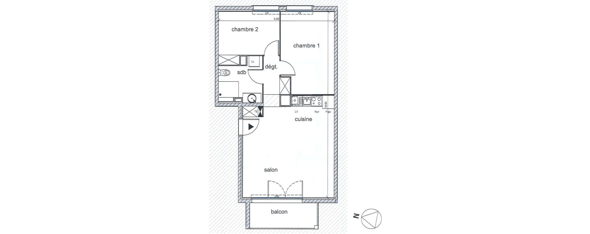 Appartement T3 de 60,46 m2 &agrave; Saint-Aubin-L&egrave;s-Elbeuf Centre