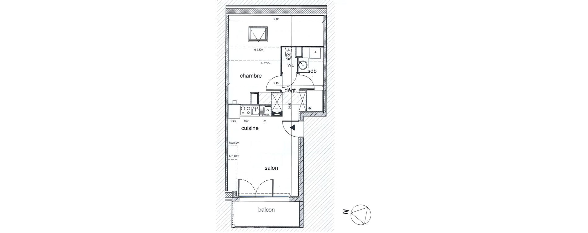 Appartement T2 de 36,99 m2 &agrave; Saint-Aubin-L&egrave;s-Elbeuf Centre
