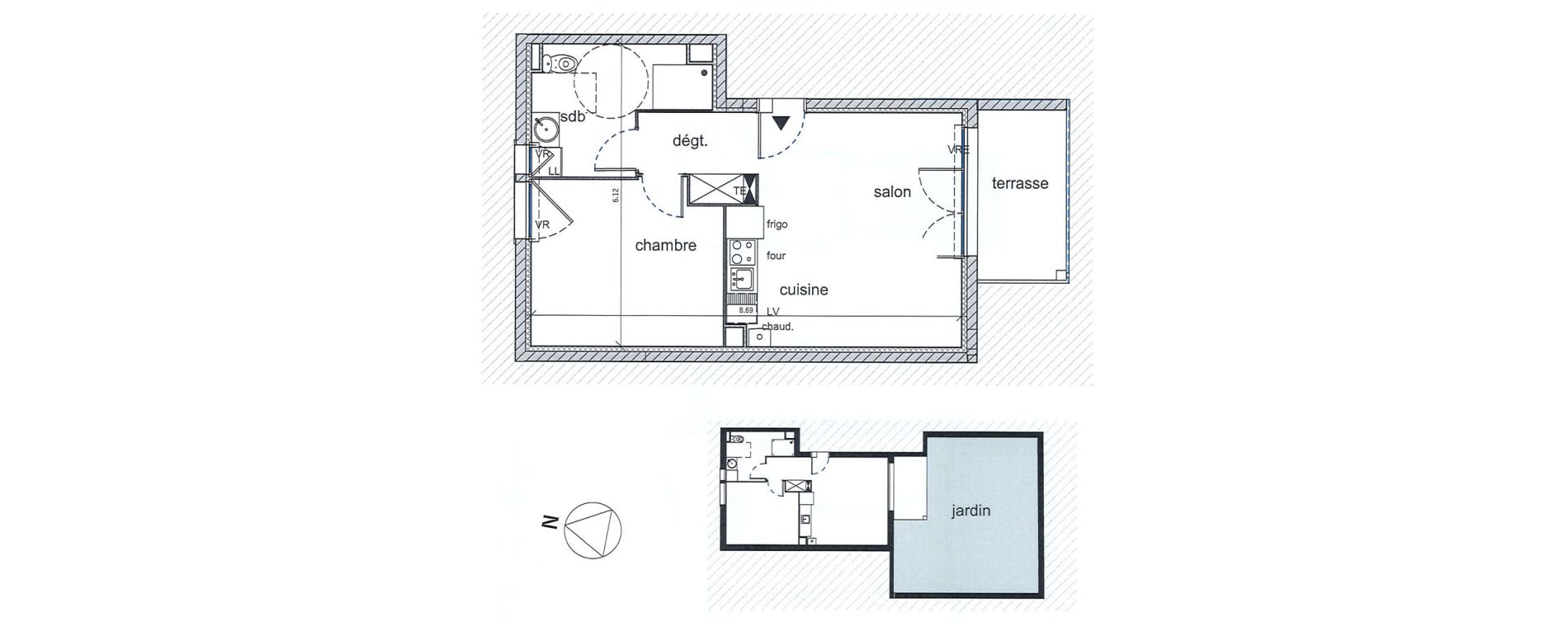 Appartement T2 de 45,10 m2 &agrave; Saint-Aubin-L&egrave;s-Elbeuf Centre