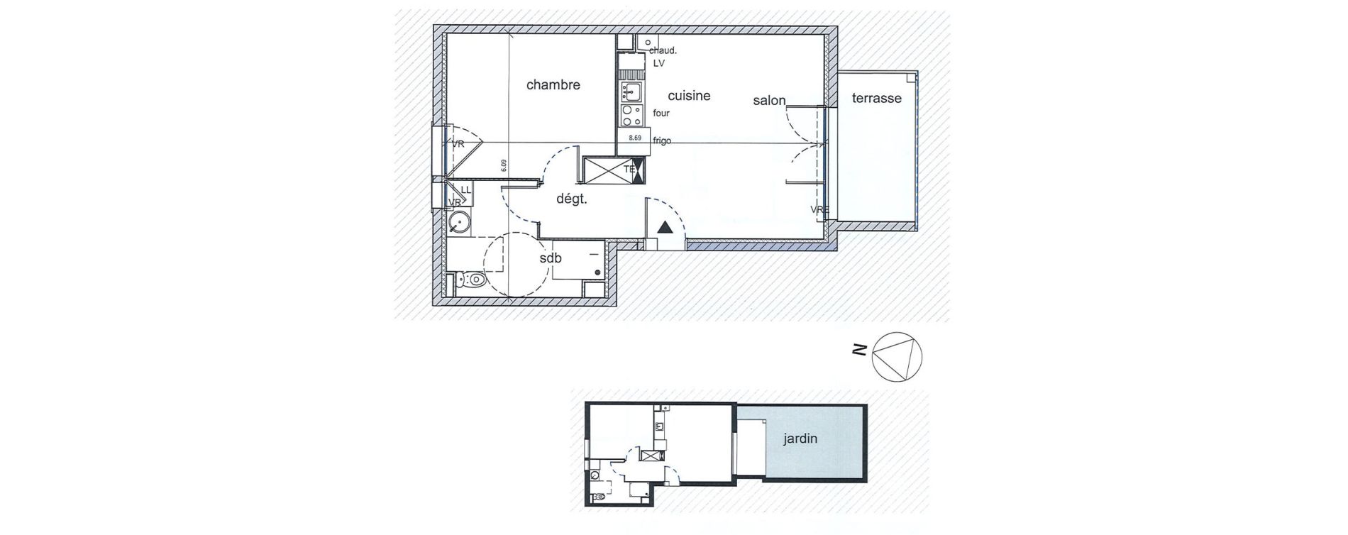 Appartement T2 de 44,85 m2 &agrave; Saint-Aubin-L&egrave;s-Elbeuf Centre