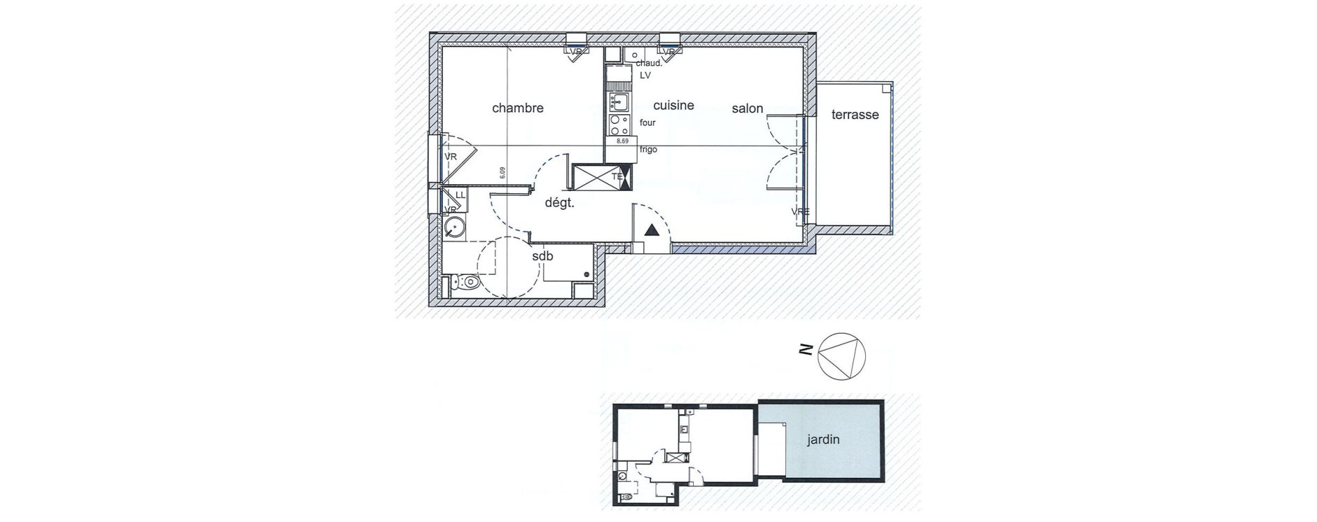 Appartement T2 de 42,89 m2 &agrave; Saint-Aubin-L&egrave;s-Elbeuf Centre