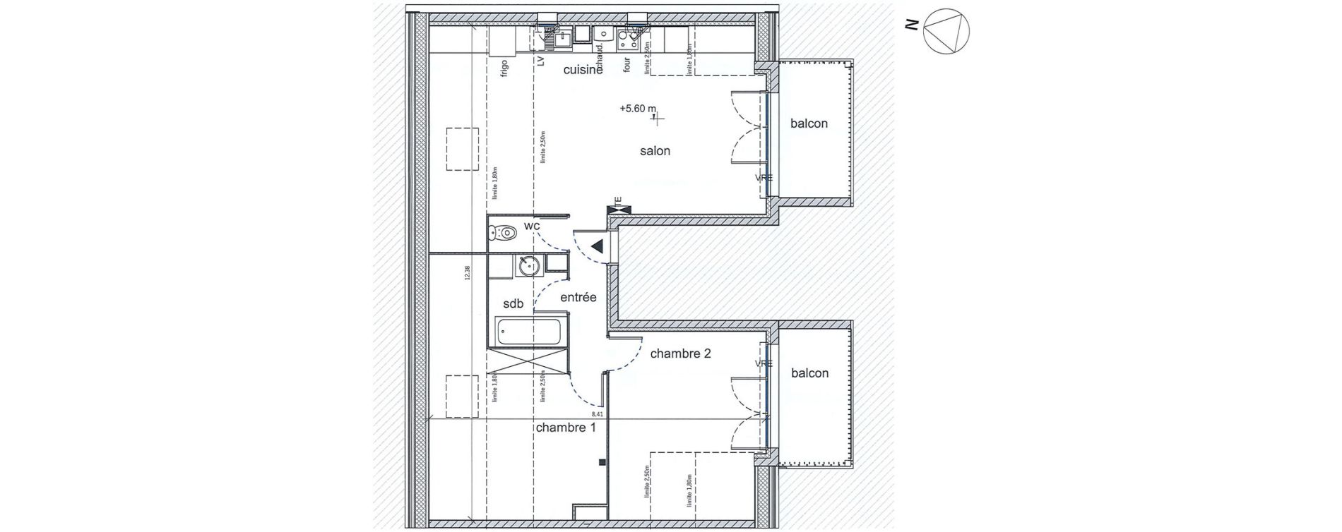 Appartement T3 de 67,66 m2 &agrave; Saint-Aubin-L&egrave;s-Elbeuf Centre